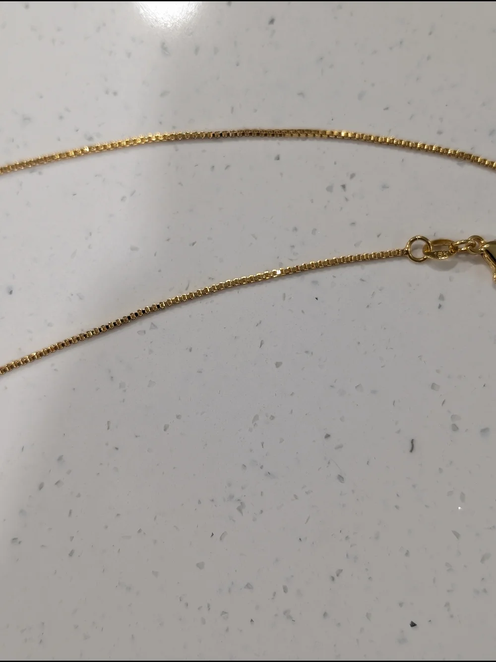 Real 18K Gold Plated Over 925 Sterling Silver Men's Gold Box Chain Necklace